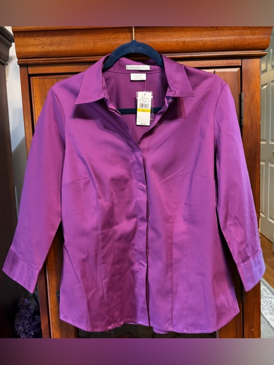 Van Heusen Tops - Van Heusen Studio NWT Wood Violet Stretch Shirt size Medium